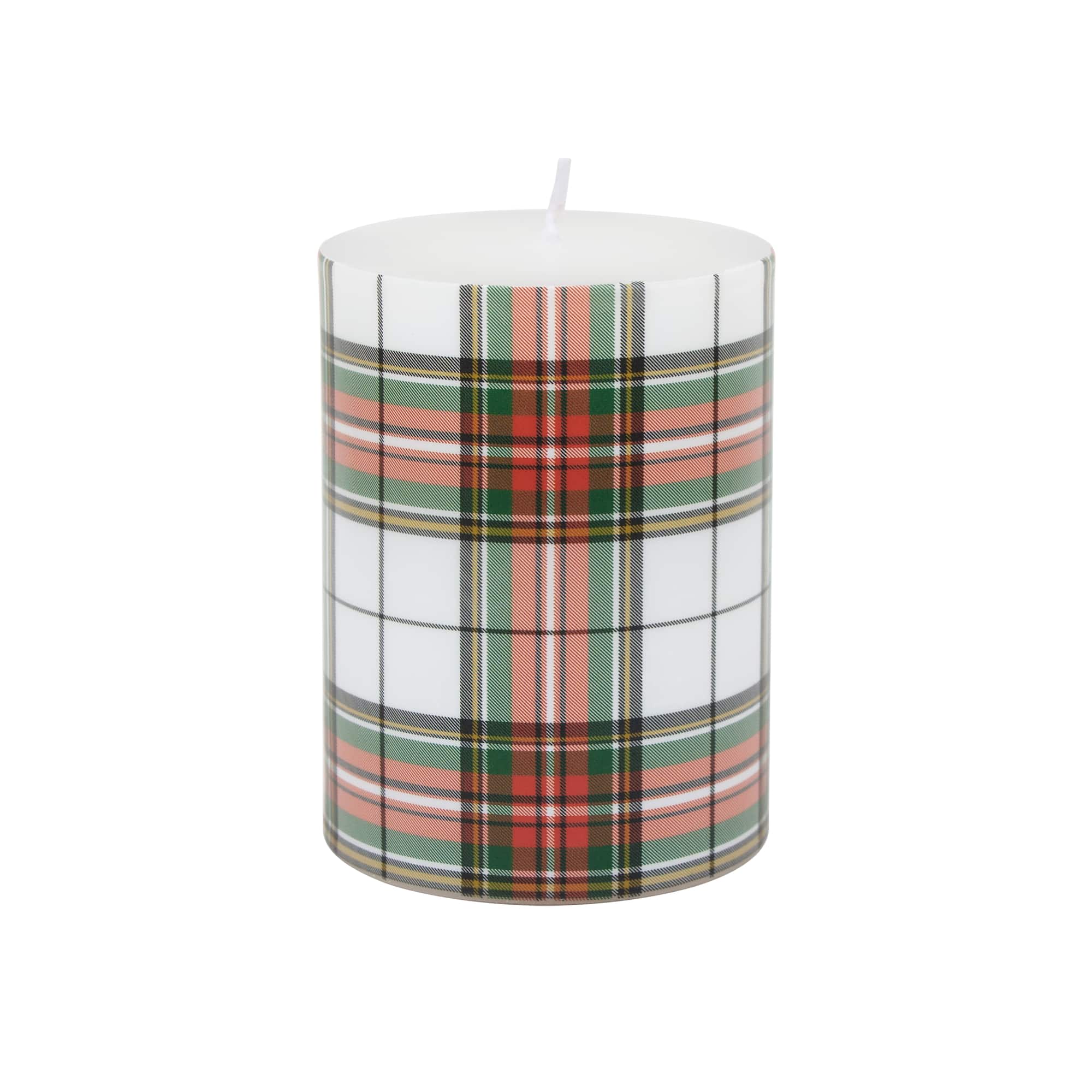Red & Green Plaid Pillar Candle by Ashland